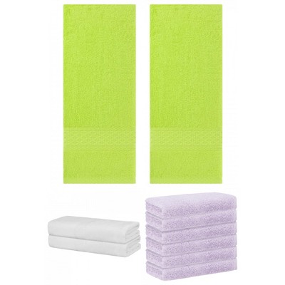 REGALWOVEN Absorbent Solid Bath Hand Face Cloths Cotton Towels 3 Piece Sets