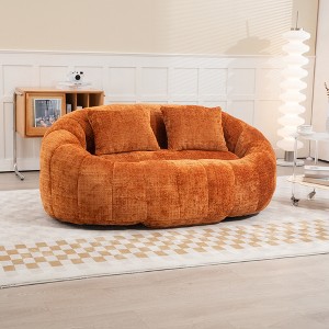 LOVMOR Modern Bean Bag Sofa with 2 Pillows, Oversized Chenille Bean Bag Lazy Sofa, High Back Floor Sofa Lounge Chair, for Gaming Reading Relaxing - 1 of 4
