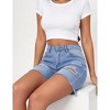 YESFASHION Women’s High Waist Ripped Denim Shorts Raw Hem A-Line Wide ...