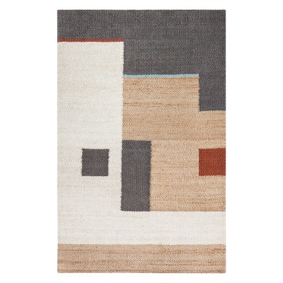 Anji Mountain 5'X8' Shapes Woven Area Rug: Flatweave Jute, Multicolored, Modern Rectangle, Fair Trade Certified