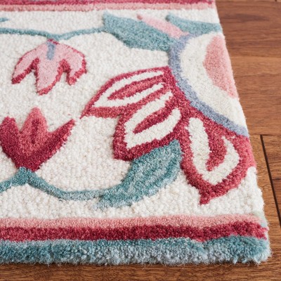 Sage and Ivory Floral Hand-Tufted Wool Area Rug