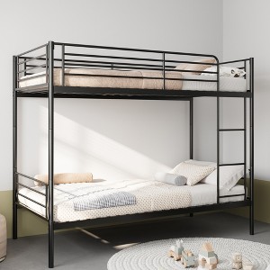 KTMBDW Bunk Bed Twin Over Twin for Kids/Teens/Adults Heavy Duty 2 Decker Bed with Flat Ladder and 13 inches High Guardrail, Metal Bed with Stairs - 1 of 4