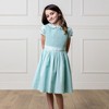 Hope & Henry Girls' Organic Puff Sleeve Smocked Party Dress with Peter Pan Collar, Kids - 2 of 4