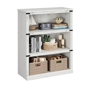 3 Tier Bookcase, Farmhouse Book Shelf with Storage, 40 Inch Tall Open Display Bookshelves - 1 of 4
