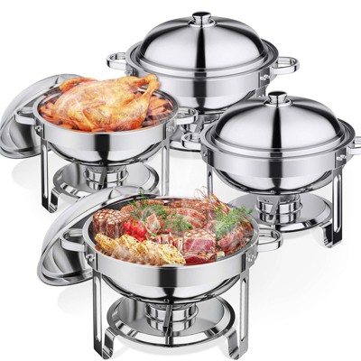 Anycoo 5.5QT Chafing Dishes for Buffet with Lid, Stainless Steel Buffet Servers and Warmers for Party Wedding Family Gathering, 2/4/6 Packs