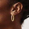 Black Bow Jewelry 2.5mm x 25mm 14k Yellow Gold Knife Edge Diamond-Cut Round Hoops - 3 of 4