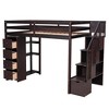 TIRAMISUBEST Twin Size Loft Bed with 4 Storage Drawers and Stairs, Wooden Loft BedFrame with Shelves and Storage Staircase - 3 of 4
