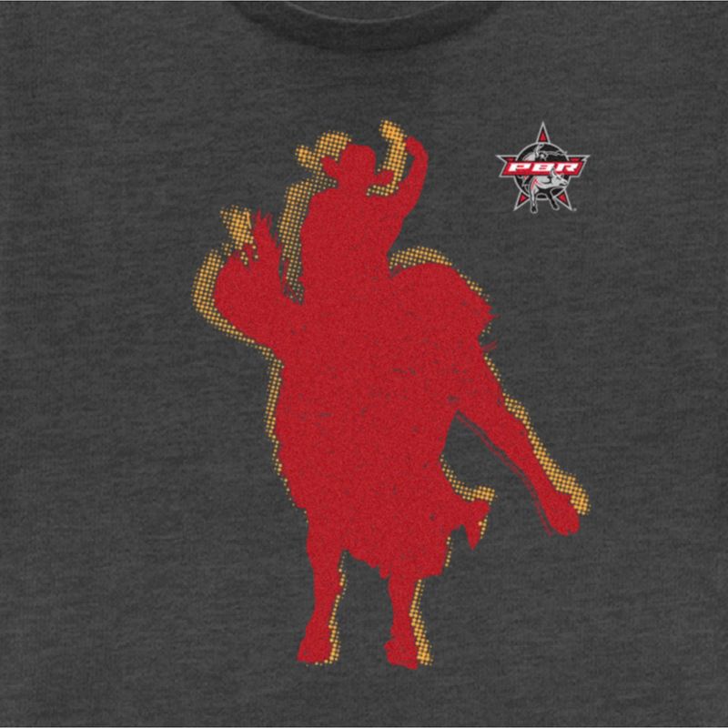 Juniors Womens Professional Bull Riders Red Cowboy Silhouette Festival Muscle Tee, 2 of 5