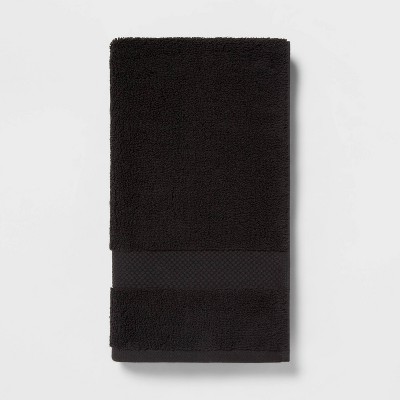 Diamond Border Terry Hand Towel Black/White - Threshold™