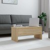 vidaXL Coffee Table Sonoma Oak 40.2"x19.9"x18.3" Engineered Wood - 3 of 4