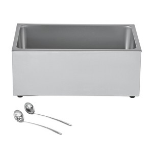 VEVOR Commercial Food Warmer, 1200W Electric Stainless Steel Steam Food Warmer, Fast Heating Countertop Buffet Bain Marie, Silver - 1 of 4