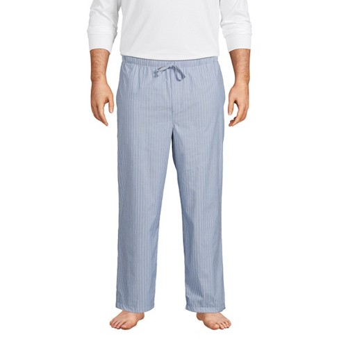 Lands' End Men's Big Poplin Pajama Pants - 4x Big - Mariner Blue Stripe ...