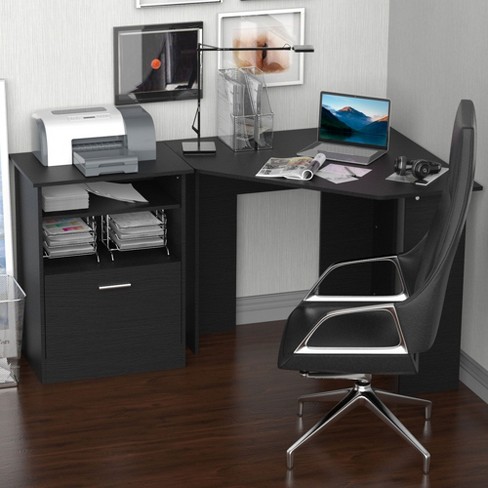 Homcom L-shaped Corner Home Office Computer Desk, Study Table Pc  Workstation With Storage Shelf, Space Saving : Target