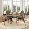 Flash Furniture Lourdes Indoor/Outdoor Commercial Bistro 31.5" Table, Black and White PE Rattan, Glass Top with 4 Stack Chairs - 2 of 4