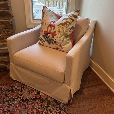 Vivian Park Upholstered Swivel Chair Cream - Thresholdâ¢ Designed With Studio Mcgee : Target