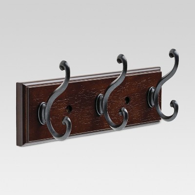 Photo 1 of 10" 3-Scroll Hook Rack - Cocoa/Soft iron - Threshold - 2 pieces