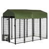 PawHut Outdoor Dog Kennel Lockable Pet Playpen Crate Welded Wire Steel Fence, with Water-, UV-Resistant Canopy, Rotating Bowl Holders Door, 8x4x6ft - 4 of 4