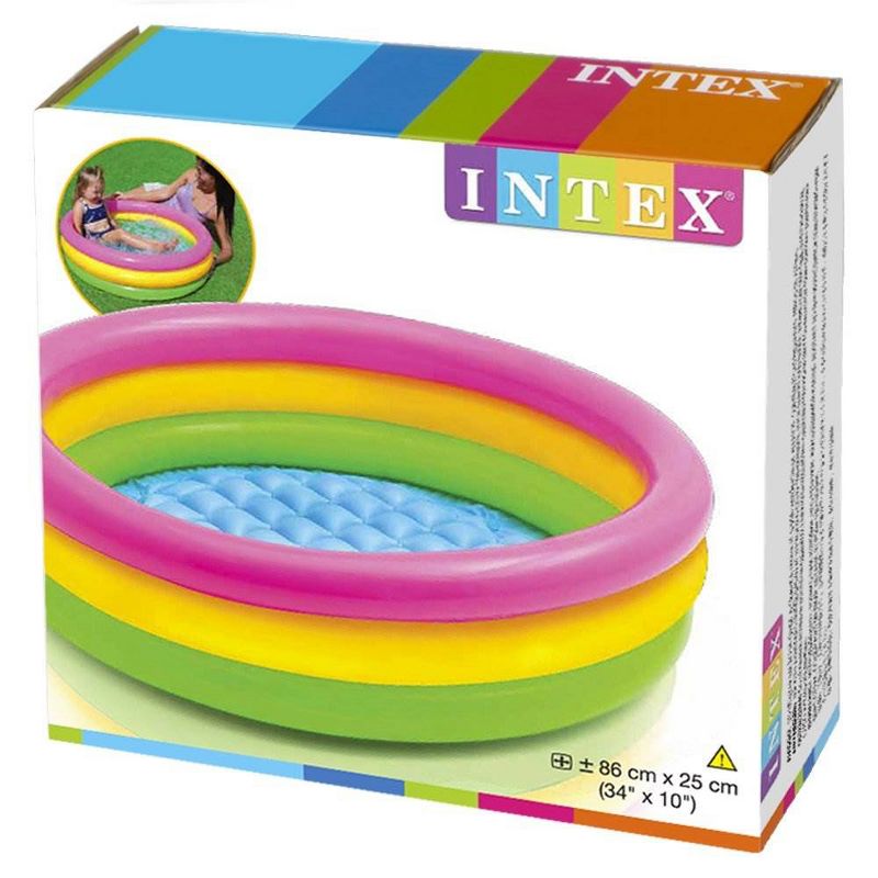 Intex 58924EP 34in x 10in Sunset Glow Soft Inflatable Baby Swimming Pool, 5 of 6