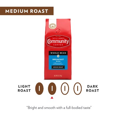 Community Coffee Breakfast Blend Medium Roast Whole Bean Coffee - 12oz