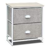 Tangkula 2-Drawer Nightstands Organizer End Table Storage Unit Bedroom White/Black