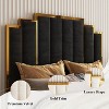 AMERLIFE Upholstered Bed, Modern Velvet Bed Frame with 61.4" Tall Gold Trim Headboard - 4 of 4