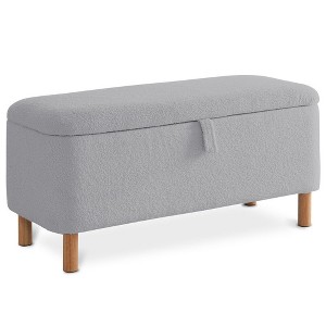 NicBex Modern 39.3" Boucle Storage Bench with Wood Legs for Bedroom and Entryway - 1 of 4