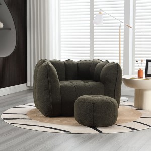 CAVINAS Bean Bag Chair with Footrest Comfy Fireside Chair Floor Chair with High Resilient Foam for Adults for Living Room, Bedoom - 1 of 4