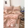 Peach Coral Queen Duvet Cover Set, Soft Microfiber Bedding with Zip Closure, 3pcs 90x90 Inch, Modern Farmhouse Style - 3 of 4