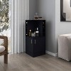Vynxaria  Rack with Open Shelves and Hidden Storage – Black Finish - 4 of 4