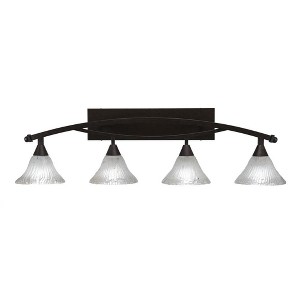 Toltec Lighting Bow 4 - Light Vanity in  Bronze with 7" Frosted Crystal Shade - 1 of 1