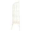 vidaXL Garden Bench Antique White Wrought Iron Medium Decorative Inlays - 3 of 4