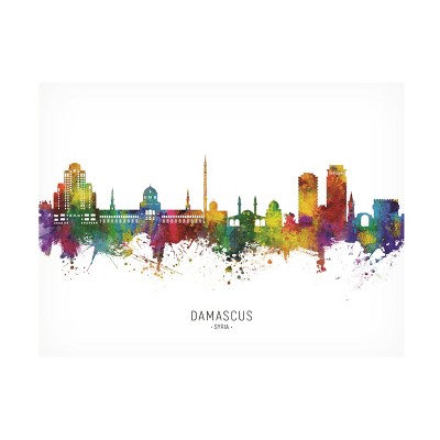 Trademark Fine Art Michael Tompsett 'Damascus Syria Skyline Named' Canvas Art