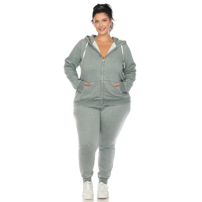White Mark Plus Size Burnout Jogger Set
