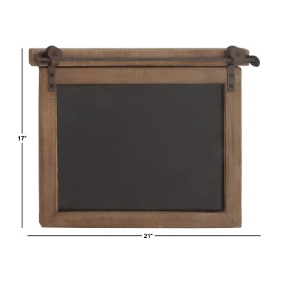 Rustic Brown Wood and Iron 21" Wall Chalkboard Decor