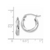 Black Bow Jewelry 3mm x 15mm Polished 14k White Gold Small Twisted Round Hoop Earrings - 4 of 4