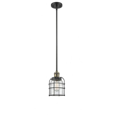 Bell Cage - 1 Light Mini Pendant In Traditional Style-9 Inches Tall and 6 Inches Wide