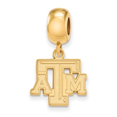 Black Bow Jewelry 14k Yellow Gold Plated Sterling Silver Texas A&M Aggies NCAA Bead Charm
