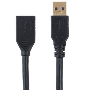 Monoprice USB 3.0 Type-A Male to Type-A Female Extension Cable - 6 Feet - Black | Use with PlayStation, Xbox, Oculus VR, USB Flash Drive, Card Reader, - 1 of 4