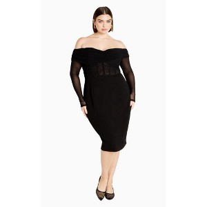 Women's Plus Size Lana Dress - black | CITY CHIC - 1 of 4