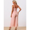 INSPIRE CHIC Women's Casual Sleeveless Cut Out Smocked Loose Wide Leg Jumpsuits - 4 of 4