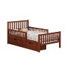 Vynxaria Twin Size Wood Platform Bed with Guardrails and Two Storage Drawers in White - 3 of 4
