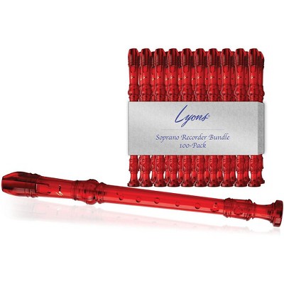 Lyons Soprano Recorder Value Bundle 100-Pack Transparent Red