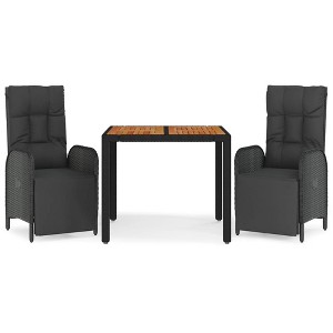 vidaXL Garden Dining Set Black - 1 of 4