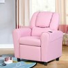 Costway Kids Recliner Armchair Children's Furniture Sofa Seat Couch Chair w/Cup Holder Pink - 3 of 4
