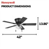 Honeywell Halle 42 Inch Indoor LED Ceiling Fan with Pull Chain, Matte Black - 4 of 4