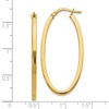 Black Bow Jewelry 2mm Oval Hoop Earrings in 10k Yellow Gold, 41mm (1 5/8 Inch) - 4 of 4