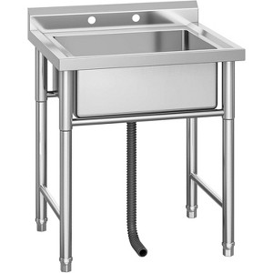 Coucheta Freestanding Single Bowl Utility Sink, Stainless Steel, Commercial with Adjustable Legs for Laundry, Garage, Kitchen - 1 of 4