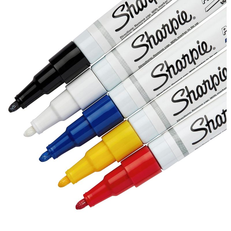 Sharpie Oil-Based Paint Marker, Fine Tip, Assorted Colors, Set of 5, 2 of 5
