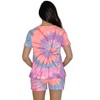 Just Love Womens Tie Dye Rainbow Shorts Set  Vibrant, Comfy Short Sleeve Sleepwear - 3 of 3