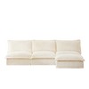 NicBex Couches for Living Room L-Shaped 3 Seater Deep Seat Armless Sofa Free Combination Corduroy Upholstered Slipcovered Sofa with Ottoman, Cream - 4 of 4